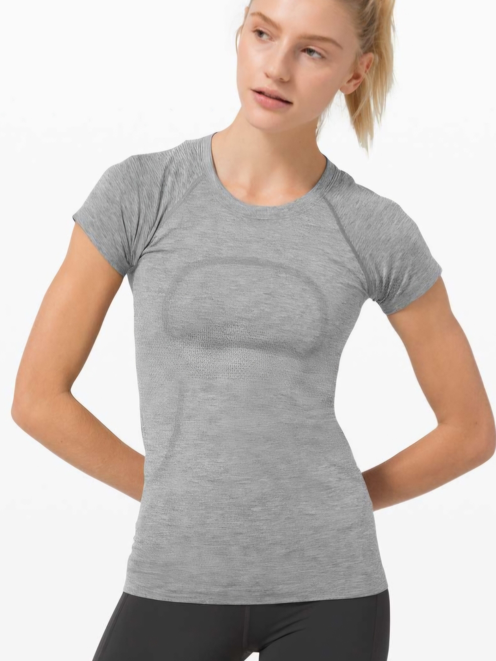 Lululemon Swiftly Tech Short Sleeve 2.0 - Slate Grey / White Size 6